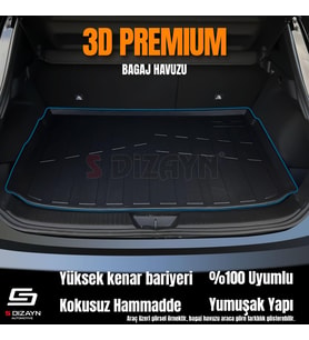 S-Dizayn Mercedes Gla 3D Pro Bagaj Havuzu 2014-2019 A+ Kalite