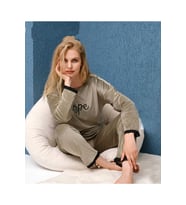 Fransız Kadifesi Kadın Pijama Takımı 1593-3 (Yeşil)
