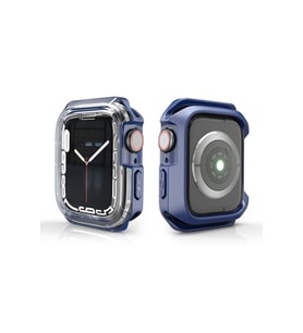 Apple Watch 7 41mm Uyumlu Zore Watch Gard 08 Sert PC + Silikon Koruyucu (Mavi)
