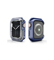 Apple Watch 7 41mm Uyumlu Zore Watch Gard 08 Sert PC + Silikon Koruyucu (Mavi)