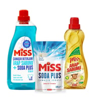 Miss Sıvı Çamaşır Deterjanı - Soda Plus Beyaz Sabun - Arap Sabunu 3 lü Temizlik Seti