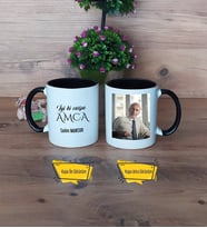 Amcaya Hediye Kupa Bardak Siyah Fotoğraflı Amcaya Doğum Günü Hediyesi