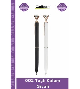 Özel Üretim Lüks Kristal Tasarım Metal Promosyon Ofis Hediye Şık Kaliteli 002 Taşlı Kalem Siyah