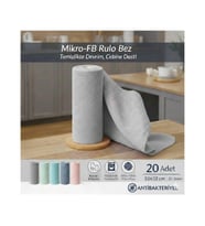 FB Cup (20'li Rulo) Mikro-Fb Çok Amaçlı %100 Mikrofiber Temizlik Bezi 25X32 Kopart Kullan(Antrasit Gri) (İndigo Mavi)