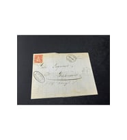 1871 yılından İsviçre Zarfsız Mektup Helvetia 10 Franco Pullu SC# 53 varış Damgalı