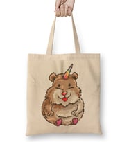 Hamster Unicorn Pixel Art Bez Çanta Uzun Saplı