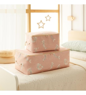 Ocean Home Textile 2'li Çocuk Odası Deniz Kızı Hurç Set 1 Adet 30 x 22 x 18 / 1 Adet 52 x 28 x 21 cm (Krem)