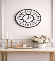 Minimal Style Siyah-Beyaz Pleksi Dekoratif Duvar Saati - Sessiz Mekanizma (Siyah Gümüş)