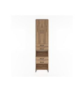 Hyperion Dolap 4 Raflı 4 Çekmeceli 2 Kapaklı 60x44x243 Çam-Çam