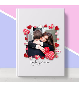BK Gift Kişiye Özel Kalpli Fotoğraflı Beyaz Defter 12