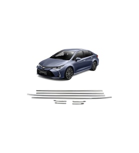 Toyota Corolla 2019-2022 Cam Çıtası 8 Parça Krom Paslanmaz Çelik