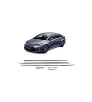 Toyota Corolla 2019-2022 Cam Çıtası 8 Parça Krom Paslanmaz Çelik