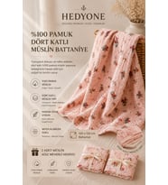 Yıkanmış %100 Pamuk Müslin Bebek Battaniyesi Çok Amaçlı Örtü 120x120 cm