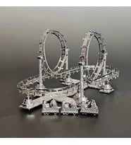Roller Coaster 3D Metal Maket Bulmaca Puzzle modeli kitleri DIY 14+ Yaş 80 Parça (Gümüş)