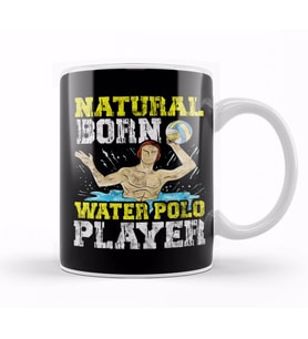 Natural Born Water Polo Player Waterpolo Athlete Kupa Bardak Porselen