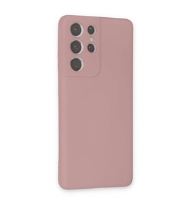 Galaxy S21 Ultra Kılıf Nano İçi Kadife  - Pudra
