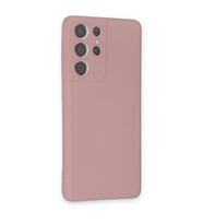 Galaxy S21 Ultra Kılıf Nano İçi Kadife  - Pudra
