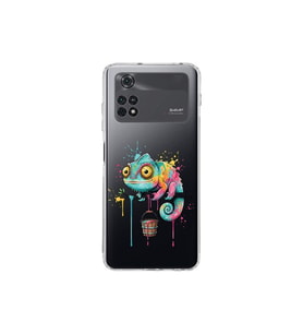 Poco M4 Pro ile Uyumlu Splash Bukalemun Tasarımlı Şeffaf Silikon Kılıf