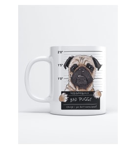 Kötü Köpek Pug Baskılı Porselen Kupa Bardak