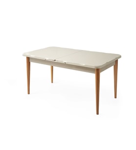 Kelebek Ortadan Açılır Büyüyen Yemek Masası Krem 80x130cm