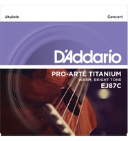 D'Addario EJ87C Concert Ukulele Tel Seti - Titanyum (Profesyonel)  Titanyum Malzeme ile Güçlü ve Parlak Ses Projeksiyonu, Konser Tipi Ukulele Uyumu
