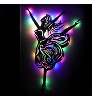 Lucenda Led Işıklı Kadın Ve Dans Temalı Tablo Alina Dansçı Kız Dekoratif Tablo Gece Lambası (Çok Renkli)