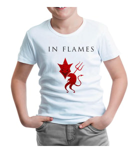 In Flames Beyaz Çocuk Tshirt