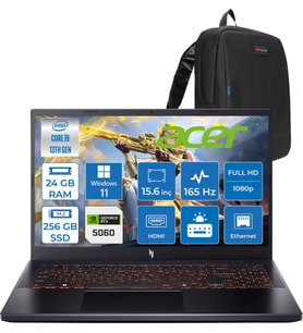 Acer Nitro V15 ANV15-52-91EQ Intel Core I9 13900H 24GB 256GB SSD RTX5060 8gb Windows 11 Home 15,6" Fullhd (1920 x 1080) 165HZ IPS 300NIT Taşınabilir Bilgisayar NHQZAEYH11 + Zetta Çanta