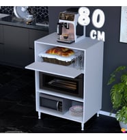 Eliusta Smart 80 cm Üstten Kapaklı Mutfak Dolabı Mikrodalga Fırın Standı Kiler Beyaz Dolap 80x119x48 cm