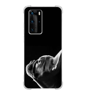 PrintiFy Huawei P40 Pro Uyumlu Köpek 1 Baskılı Şeffaf Köşe Korumalı Antişok Kılıf