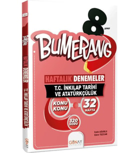 Günay Yayınları 8. Sınıf LGS Bumerang 32 Haftalık T.C İnkılap Tarihi ve Atatürkçülük Denemeleri / 9786257150613 (Çok Renkli)