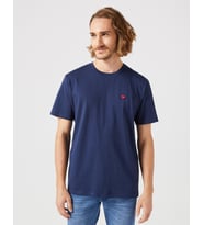 Small Logo Bisiklet Yaka T-shirt Navy