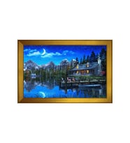 Manzara Temalı Kanvas Tablo 80 x 110 cm Gold Çerçeve