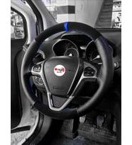 Fiat Punto Uyumlu Direksiyon Kılıfı Noktalı-Alkantara Mavi Yüzüklü