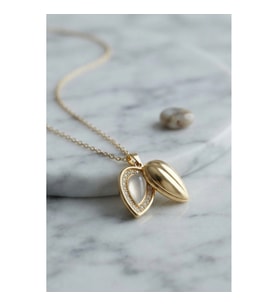 Mey İthalat® 316L Çelik Zincir Gold Renk Damla Tomurcuk Model Kolye