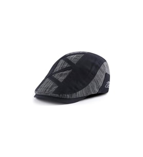Valkyrie İtalyan Style Retro Zigzag Çizgi Detaylı Erkek Kasket Şapka Tokalı Ayarlanabilir Erkek Siyah