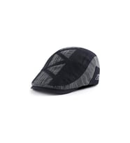 Valkyrie İtalyan Style Retro Zigzag Çizgi Detaylı Erkek Kasket Şapka Tokalı Ayarlanabilir Erkek Siyah