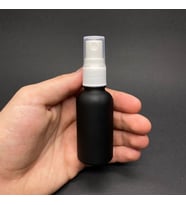 30 Ml Siyah Mat Cam Şişe Beyaz Spreyli ,  30Cc Siyah Spreyli Boş Şişe x 3 Adet