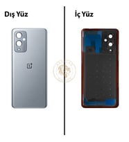 One Plus One Plus 9 Gri Arka Kapak Arka Cam Batarya Kapağı Lazer Kesim Kapak Pil Kapağı Back Cover