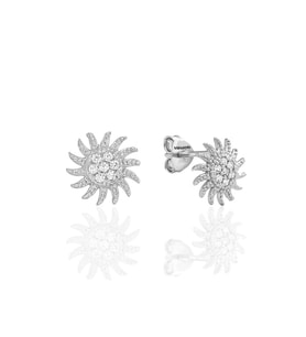 Minimalist Taşlı Güneş Küpe Silver (Gümüş)
