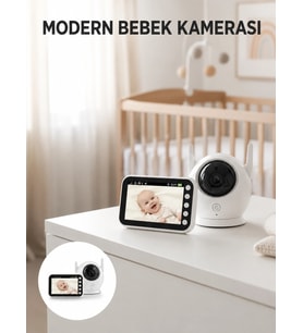 Büyük Ekranlı Bebek Kamerası Canlı İzleme ve Ses Dinleme Yeni Nesil