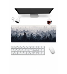 SonicTouch Klavye Mousepad 32x70cm Dikişsiz Pürüzsüz Sıvı Geçirmez Kaymaz Taban Kuzey Ormanları
