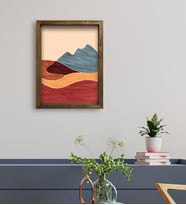 BK Gift Otel Odası Konseptli Doğal Masif Ahşap Çerçeveli Tablo 45x65cm-4