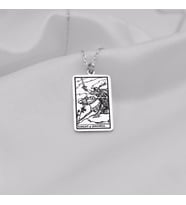 925 Ayar Gümüş  Knight of Swords Tarot Kolye