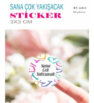Sticker 3*3 Cm 48 Adet - Sana Çok Yakışacak Etiket