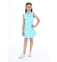 Toontoy Kız Çocuk Baskılı Elbise (Su Yeşili)