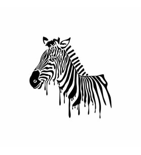 Zebra Duvar Sticker Siyah 20x20 cm