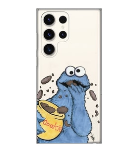 Samsung Galaxy S23 ULTRA Uyumlu Susam Sokağı Kurabiye Canavarı Desenli Şeffaf Telefon Kılıfı