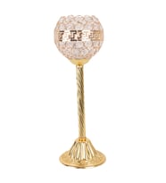 Dekovien Kristal Şapka Gold Metal Şamdan Saray Model Elektrikli sm0005