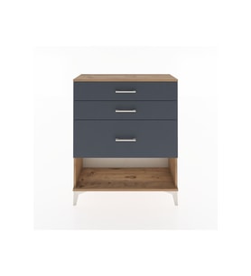 Arges Şifonyer 3 Çekmeceli 88x30x106 Çam-Antrasit
